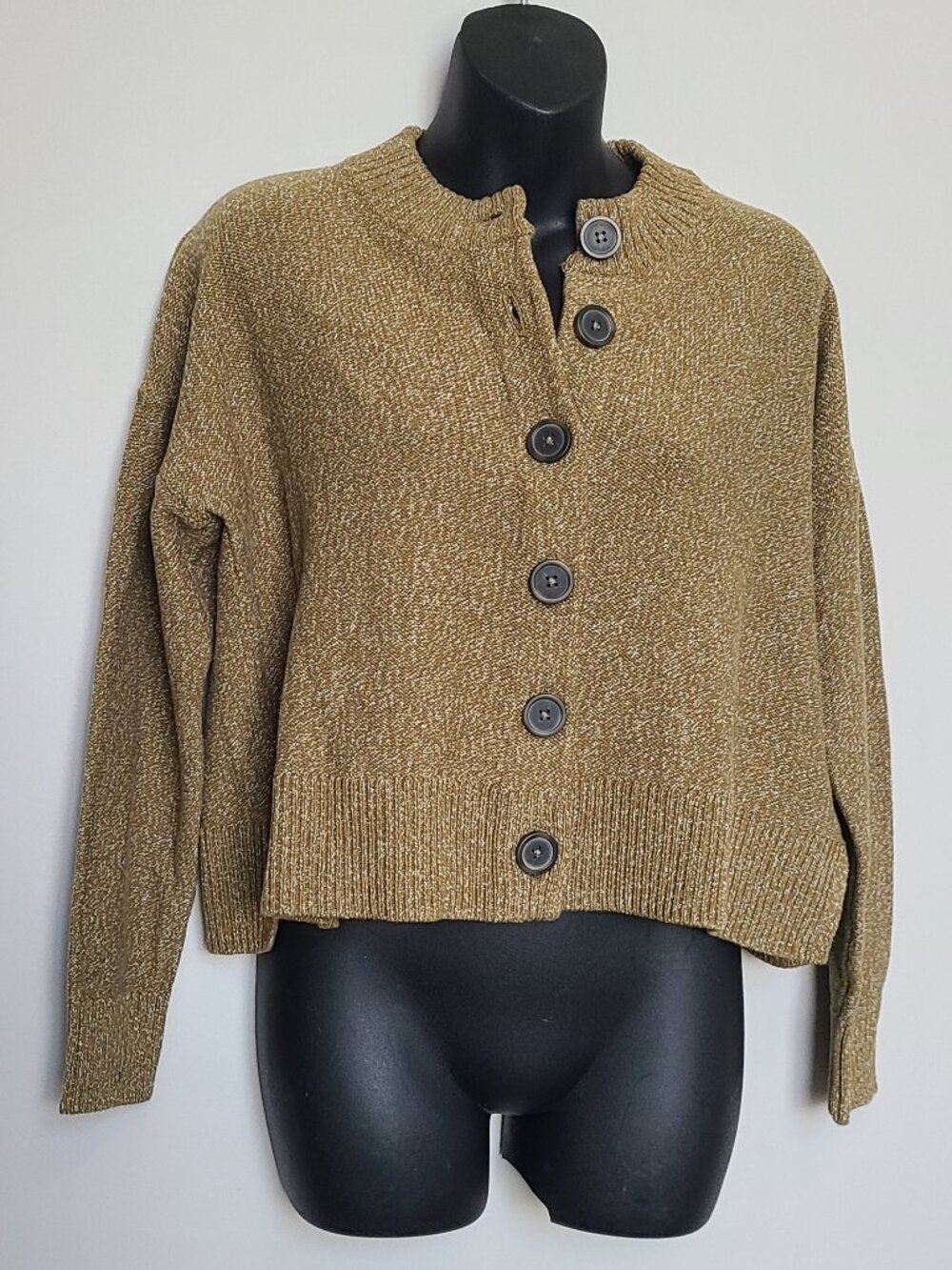 Madewell Broadway Cardigan Sweater Size Small Big Button 100% Cotton